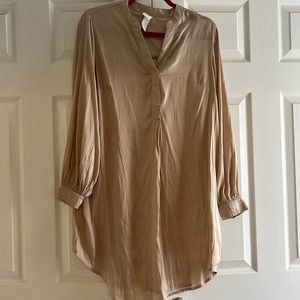H&M Oversized Champagne Satin Dress